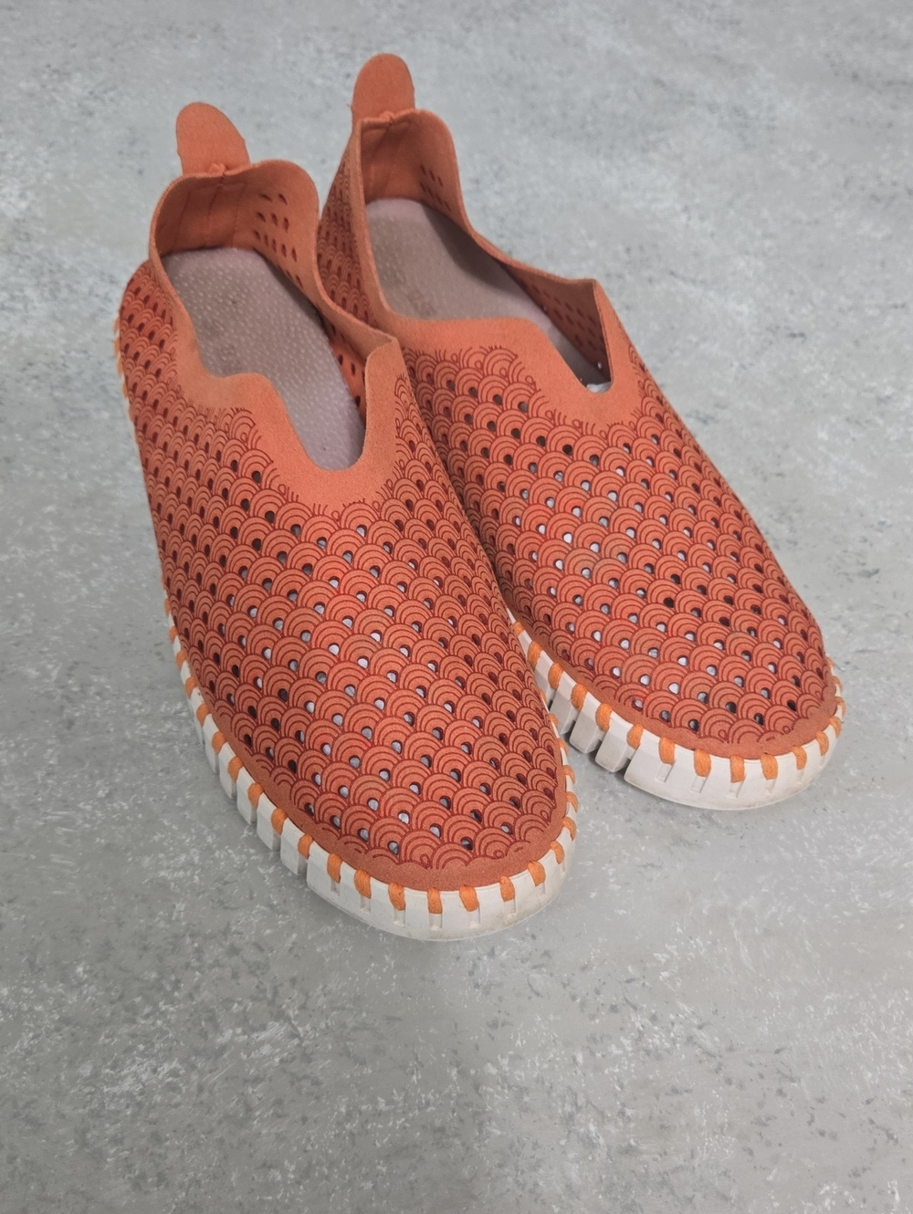 Ilse Jacobsen Orange Mesh Slip-on Sz 38